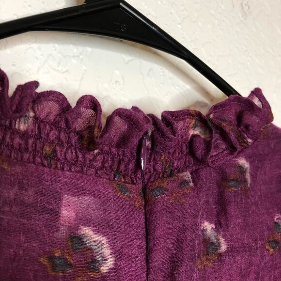 Sea New York purple floral wool blend ruffle trim midi dress size 4 - Picture 14 of 16